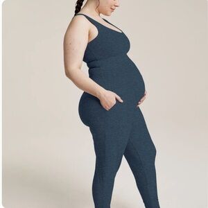 Beyond the Bump Slate Blue Maternity Tank Jumpsuit